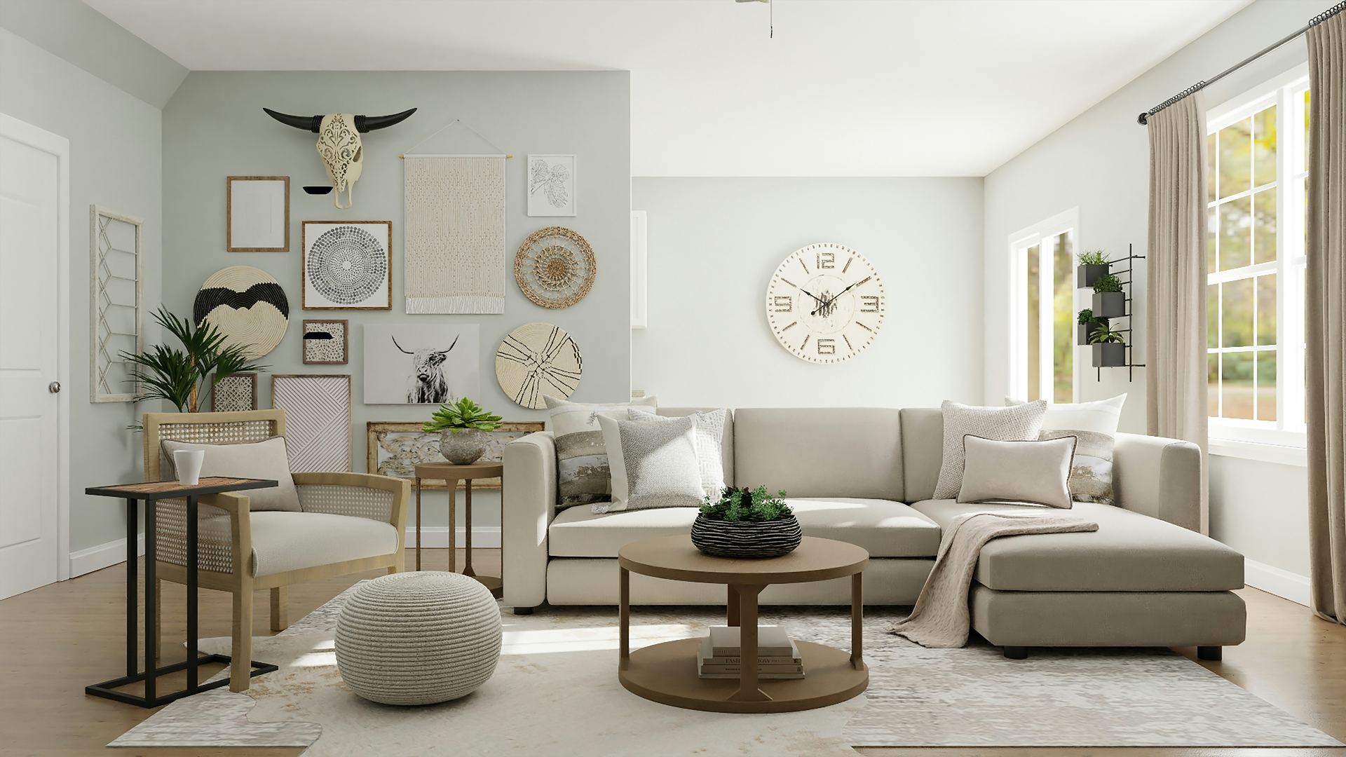 Oatmeal fabric modular sectional sofa